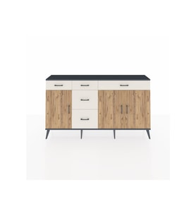 Arges Konsol 2 Raflı 5 Çekmeceli 3 Kapaklı 176x30x99 Antrasit-Çam/Aytaşı