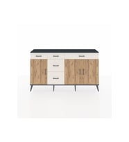 Arges Konsol 2 Raflı 5 Çekmeceli 3 Kapaklı 176x30x99 Antrasit-Çam/Aytaşı