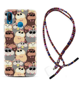 Huawei P20 Lite Mate 10 20 Lite Pro P40 Lite KılıfBoyun Asklı Rasta Silikon Sevimli Hayvanlar 1730