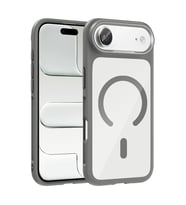 iPhone 17 Air Kılıf M-Safe Şarj Özellikli Metal Kamera Çerçeveli Tiko Kılıf (Gri)
