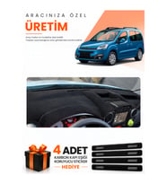 CİTROEN BERLİNGO ÇUKURLU KPKSIZ (2015-2020) Uyumlu Torpido Koruma Örtüsü Oto Kılıfı - Siyah