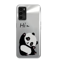 Oppo A16 Uyumlu Sevimli Panda Desenli Şeffaf Telefon Kılıfı