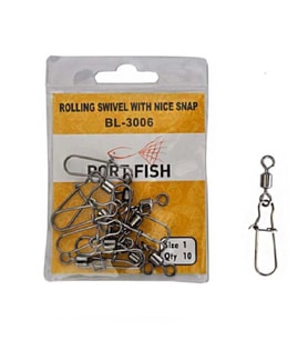 PORTFİSH BL-3006 YUVARLAK KANCALI FIRDÖNDÜ NO:3/0