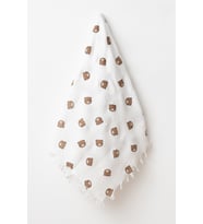 Ayıcıklı %100 Pamuklu Organik Çift Katlı Müslin 105x120 cm Bebek Battaniye