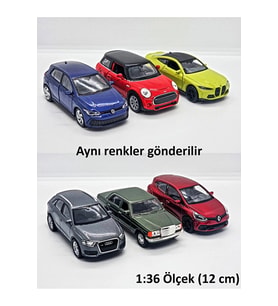 Welly Diecast Metal Model Çek Bırak Oyuncak Araba (Bmw,Mercedes,Renault,Audi,Mini,Volkswagen)
