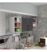 Kenzlife hazır mutfak dolabı domates60 gri mod2 60*160*32 mebran kapak suntalam gövde