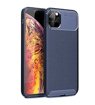Apple iPhone 11 Pro Max Karbon Desenli Negro Silikon Kılıf (Lacivert)