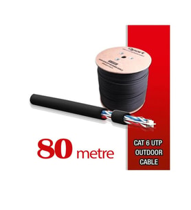 Qport Yüksek Bakır Utp 23Awg 0.58 MM Dış Ortam Cat6 Outdoor Kablo 80 Metre