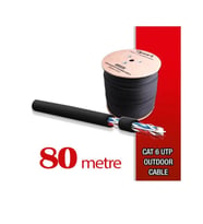 Qport Yüksek Bakır Utp 23Awg 0.58 MM Dış Ortam Cat6 Outdoor Kablo 80 Metre
