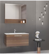 Vega 80 Cm Cevız Banyo Dolap Takımı