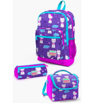 Coral High Kids Mor Pembe Kedi Desenli 3’lü Okul Çanta Seti SET0123464