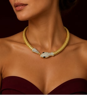 Yılan Model Choker Tasma Kolye