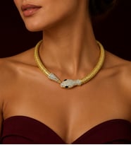 Yılan Model Choker Tasma Kolye