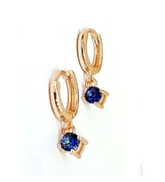 Blue mistik topaz taşlı gümüş rose küpe