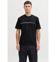 Jack & Jones JCOFUSION Erkek Basic Tişört – Bisiklet Yaka, Göğüs Logolu (Siyah)