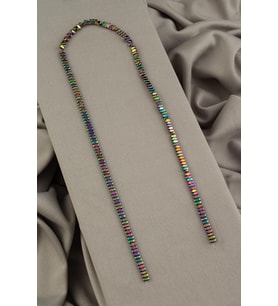Hematit Doğal Taş Parlak Gökkuşağı Yassı Elips Kesim 2x4mm Dizi [AA]