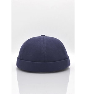 Kadın Hipster Katlamalı Cap Lacivert Docker Şapka