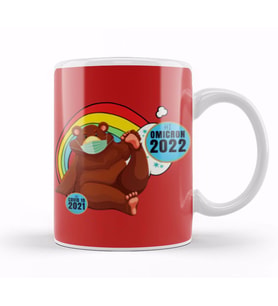 SarcasmFunny Vintage ANIMALS Saying Covid Hi Omicron Virus 2022 Kupa Bardak Porselen