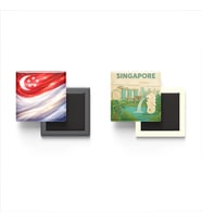 Buzdolap Magnetleri - Singapur Bayrağı ve Paper Cut Tema - 2'li Set Magneti