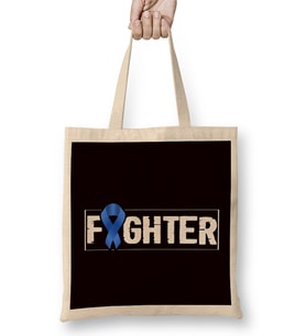 Child Abuse Prevention Month Fighter Awareness Blue Ribbon Bez Çanta Uzun Saplı
