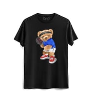 Tennis Tedy Bear Siyah Tshirt