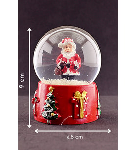 Sevgiliye Yeni Yıl Hediyesi 2023 Yılbaşı Noel Baba Merry Christmas Tasarımlı 9 cm Işıklı Kar Küresi