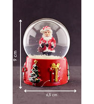 Sevgiliye Yeni Yıl Hediyesi 2023 Yılbaşı Noel Baba Merry Christmas Tasarımlı 9 cm Işıklı Kar Küresi