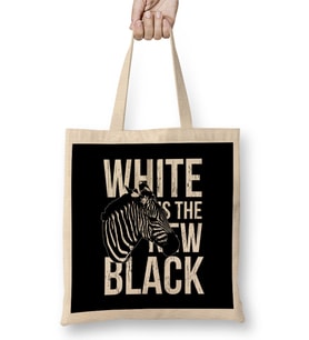 Zebra White Is The New Black Bez Çanta Uzun Saplı