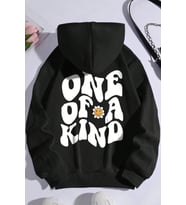 One Of a Kind Baskılı Oversize Sweatshirt (Siyah)