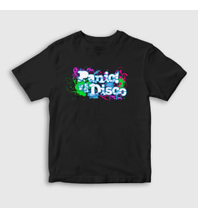 Presmono Unisex Çocuk Siyah Decor Panic! at the Disco T-Shirt 72342tt