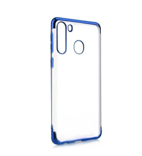 Galaxy A11 / Galaxy M11 İnce Köşeleri Renkli Şeffaf Kaliteli Kılıf (Mavi)