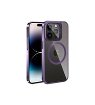 Apple iPhone 14 Pro Uyumlu Kılıf M-safe Şarj Özellikli Standlı Zore Klon Kapak (Koyu Mor)
