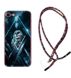 Apple iPhone 5 6 7 8 Plus Se XR Kılıf Boyun Asklı Rasta Silikon Old Owl 1649