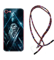 Apple iPhone 5 6 7 8 Plus Se XR Kılıf Boyun Asklı Rasta Silikon Old Owl 1649