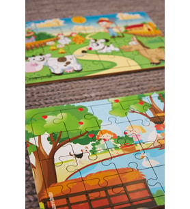 Okul Öncesi Başlangıç Yapboz Çiftlik Ve Piknik Ahşap Puzzle Set