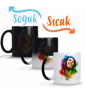 Bob Marley Mutluluğun Rengi Sihirli Kupa Bardak Porselen