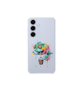 Samsung Galaxy S25 Plus ile Uyumlu Splash Bukalemun Tasarımlı Şeffaf Silikon Kılıf