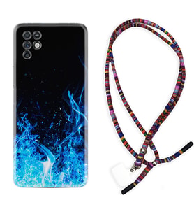 INFINIX Note 11 Pro Note 10 Hot 9 Play Kılıf Boyun Asklı Rasta Silikon Blue Fire 1678