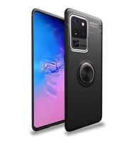 Samsung Galaxy S20 Ultra Kılıf Yüzüklü Magnetli Ravel Case (Siyah)