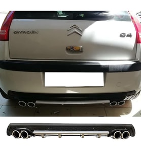 Citroen C4 Gri Difüzör Çiftli Yuvarlak Egzoz Görünümlü D Tip Difizör