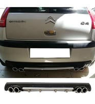 Citroen C4 Gri Difüzör Çiftli Yuvarlak Egzoz Görünümlü D Tip Difizör