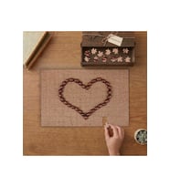 Kahve Çekirdeklerinden Kalp Tasarımı 240 parça Ahşap Puzzle Ahşap Kutuda MP00357