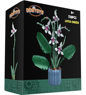 Dostoys Yapı Taşı Serisi Çiçek Yapım Seti Lotus Orkide 728 Parça Legom