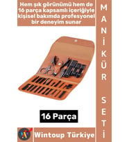#TırnakBakım Profesyonel Kişisel Kaş El Ayak Tırnak Bakım Şık Çantalı Manikür Pedikür Seti 16 Parça