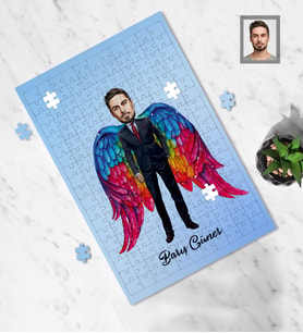 Kişiye Özel Babalar Günü Baba Karikatürlü A3 240 Parça Puzzle Model-2