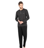 Erkek Penye Çizgili Pijama Lacivert (Siyah)