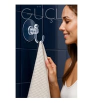 Mey İthalat® Şeffaf Askılı Vantuz Kanca  Banyo & Mutfak Duvar Askısı (4Cm) - 1.36Kg Taşıma 722496