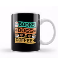 Books Dogs and Coffee Adorable Book Lover Obsessed Kupa Bardak Porselen
