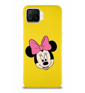 Oppo A73 Soft Premier Kapak Minnie Mouse-C Tasarımlı Silikon Kılıf - Sarı (Şeffaf)