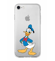 Apple iPhone SE 2022 Uyumlu Kapak Donald Duck Tasarımlı Şeffaf Silikon Kılıf